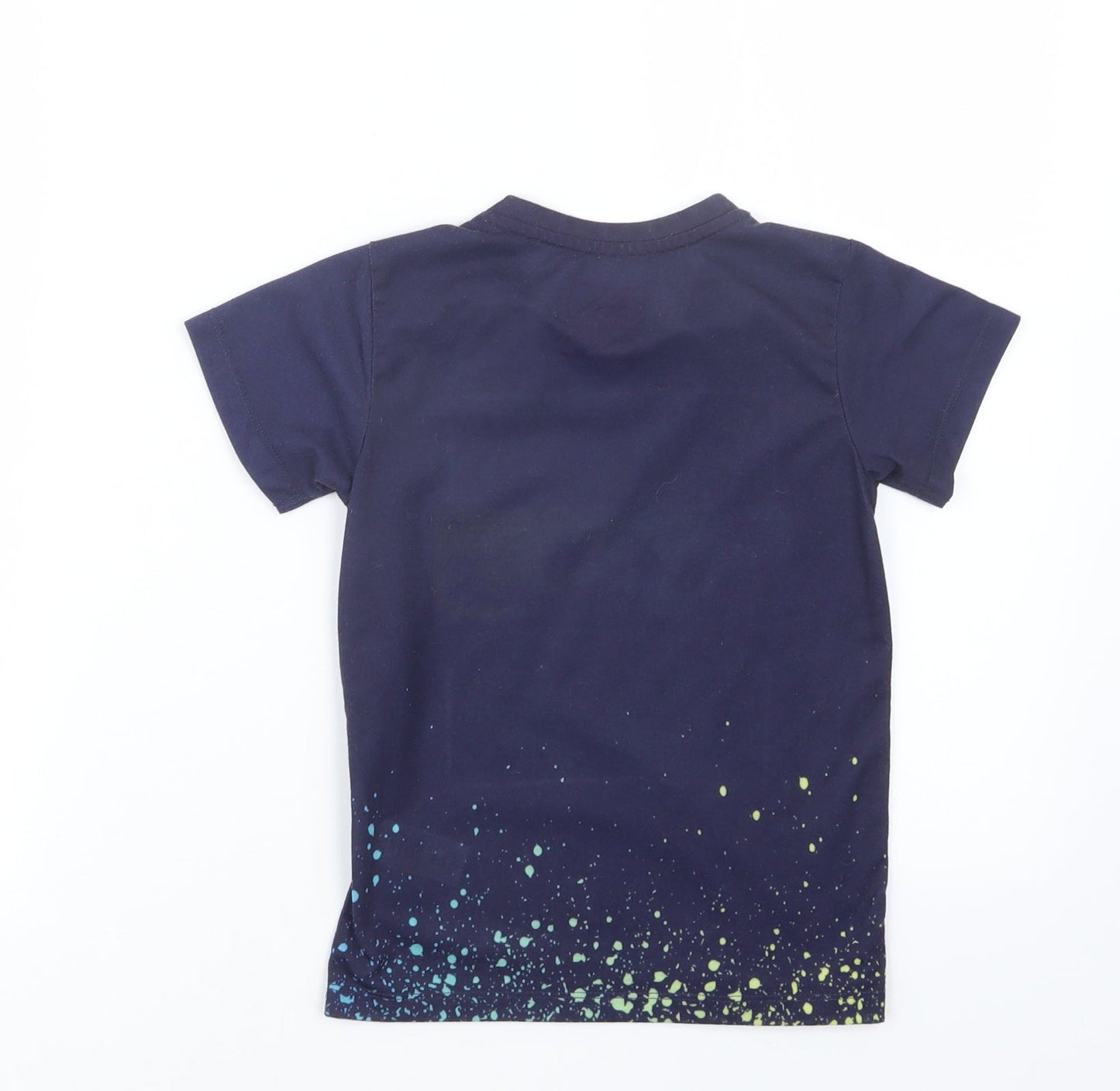 Matalan Boys Blue Geometric  Basic T-Shirt Size 6 Years