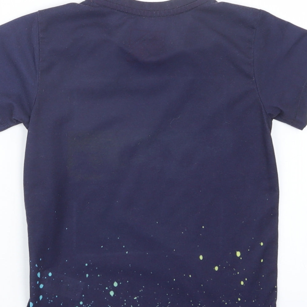 Matalan Boys Blue Geometric  Basic T-Shirt Size 6 Years