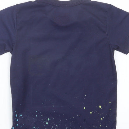 Matalan Boys Blue Geometric  Basic T-Shirt Size 6 Years