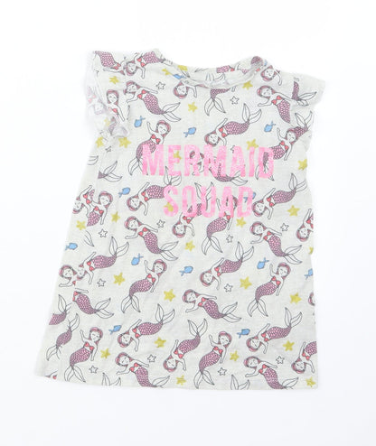 Pep&Co Girls Grey Geometric  Basic T-Shirt Size 18-24 Months