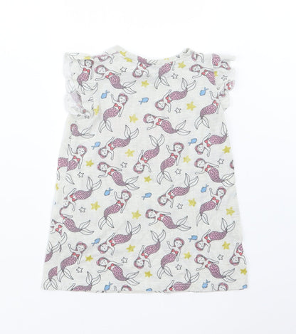 Pep&Co Girls Grey Geometric  Basic T-Shirt Size 18-24 Months