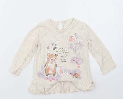 George Girls Beige   Basic T-Shirt Size 9-12 Months