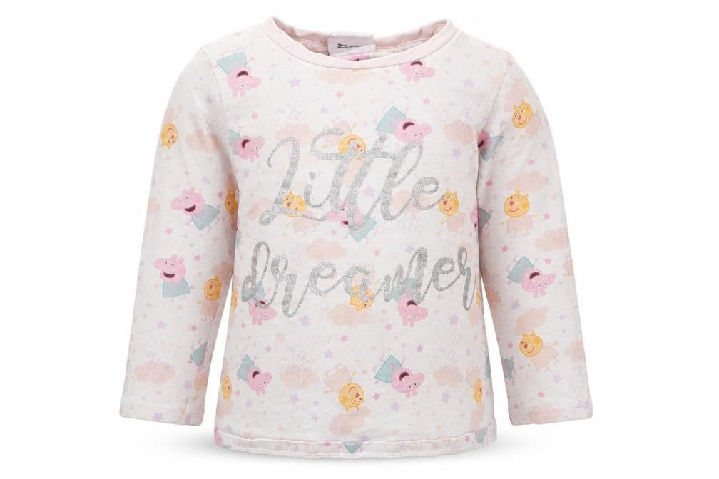 George Girls Grey Geometric  Babydoll Pyjama Top Size 18-24 Months  - Peppa Pig