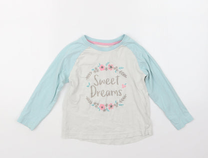 Matalan Girls Blue Geometric  Top Pyjama Top Size 5 Years