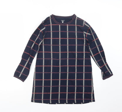 Crafted Girls Blue Check  Basic T-Shirt Size 11-12 Years