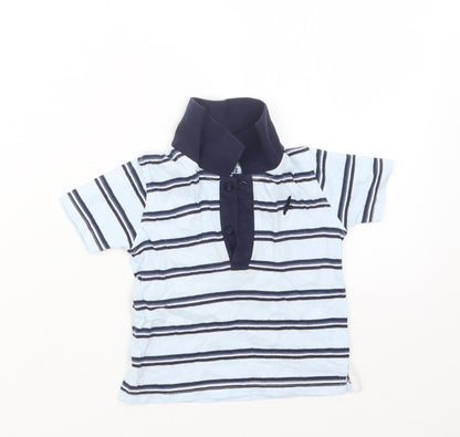 Matalan Boys Blue Striped  Basic Polo Size 6-9 Months
