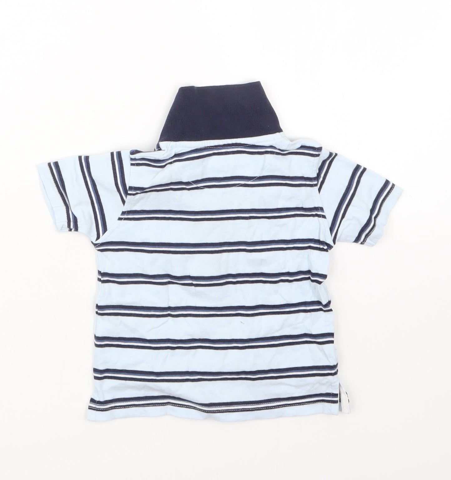 Matalan Boys Blue Striped  Basic Polo Size 6-9 Months
