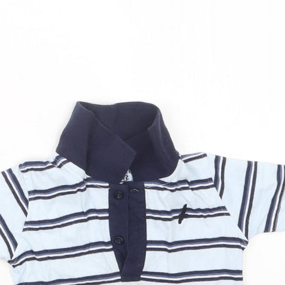 Matalan Boys Blue Striped  Basic Polo Size 6-9 Months