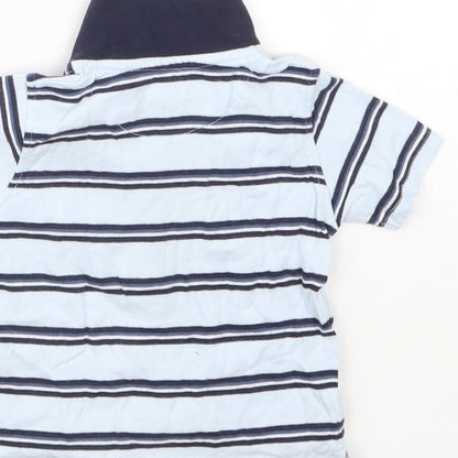 Matalan Boys Blue Striped  Basic Polo Size 6-9 Months