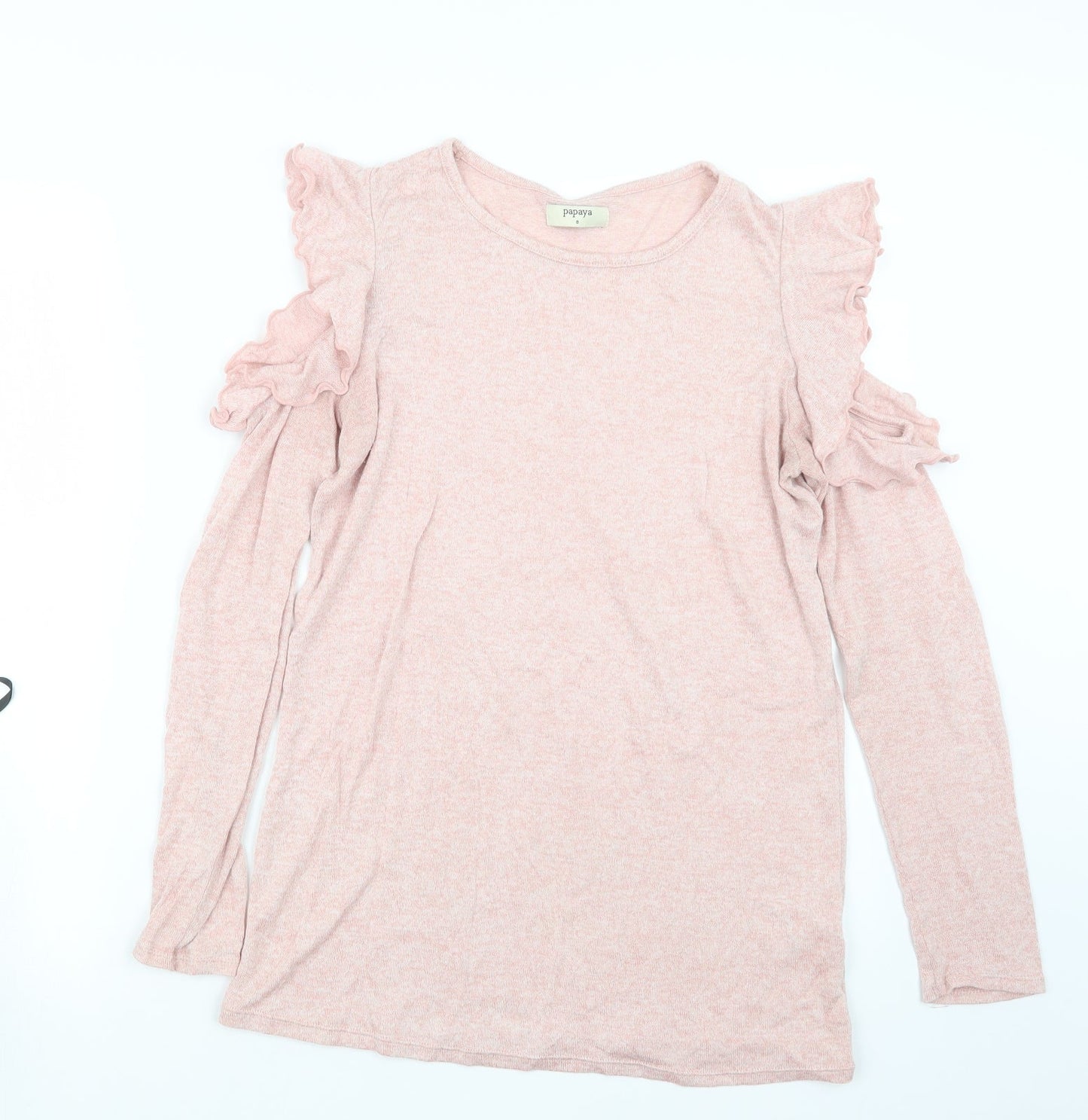 Womens UK Size 8 Papaya Pink Pullover Jumper