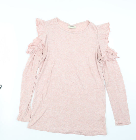 Womens UK Size 8 Papaya Pink Pullover Jumper