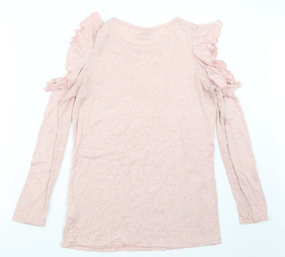 Womens UK Size 8 Papaya Pink Pullover Jumper
