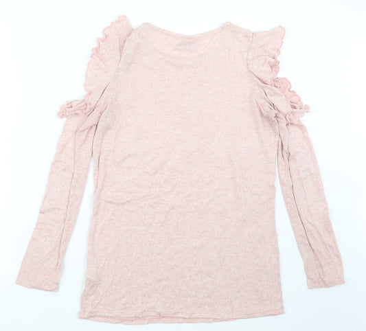Womens UK Size 8 Papaya Pink Pullover Jumper