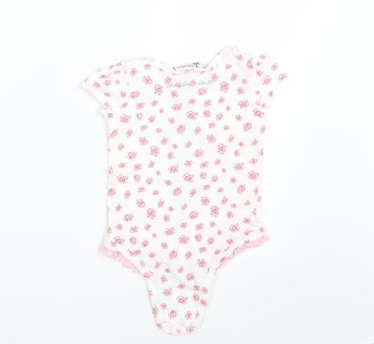 Disney Girls White Floral  Babygrow One-Piece Size 12-18 Months  - Minnie Mouse