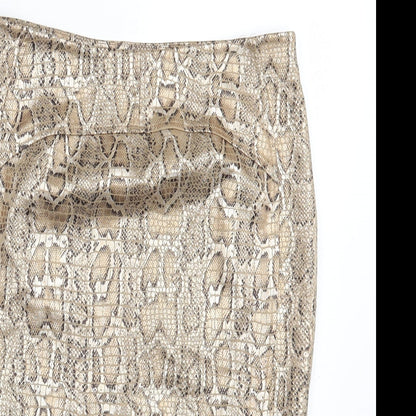 Vicolo Womens Gold Animal Print  Straight & Pencil Skirt One Size