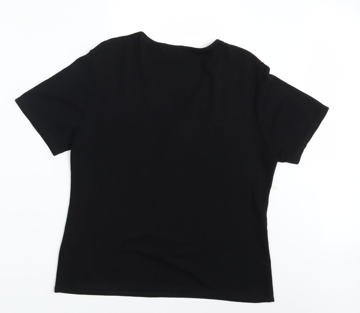 Womens UK Size 16 Sonic Black Basic T-Shirt