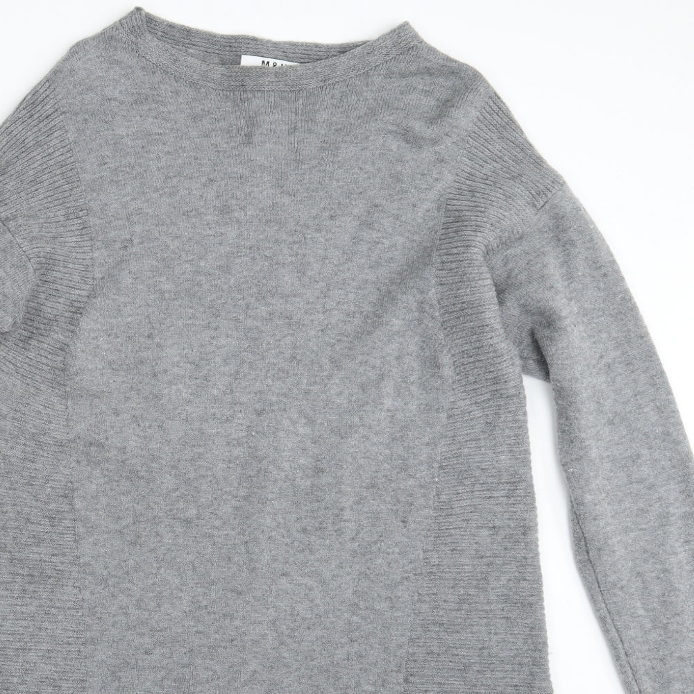 Womens UK Size S M&V Grey Pullover Jumper