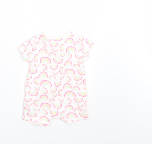 Primark Girls White Colourblock  Romper One-Piece Size 0-3 Months