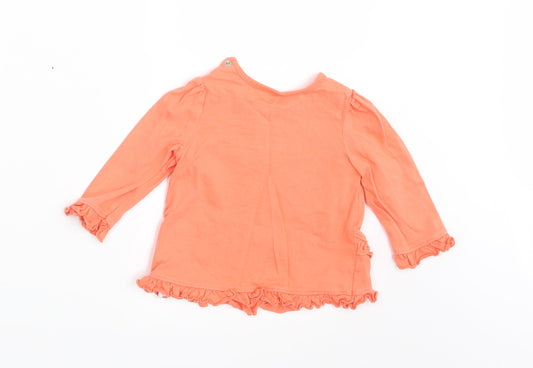 Nutmeg Girls Orange Floral  Basic T-Shirt Size 6-9 Months