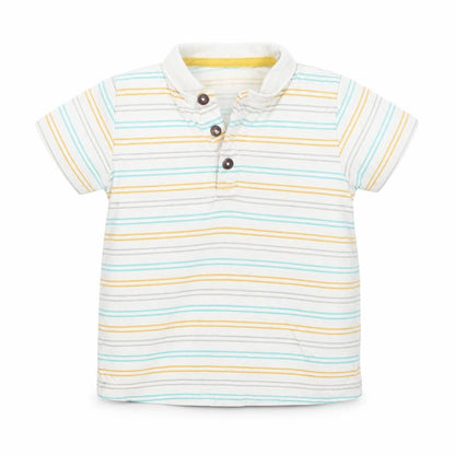 Matalan Boys White Striped  Basic T-Shirt Size 24 Months