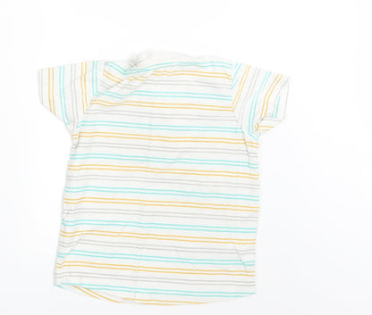 Matalan Boys White Striped  Basic T-Shirt Size 24 Months