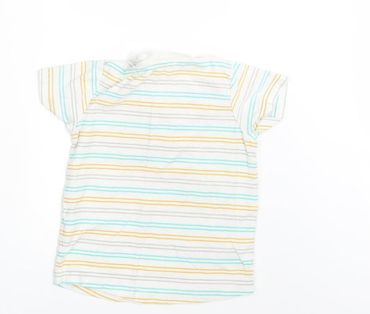 Matalan Boys White Striped  Basic T-Shirt Size 24 Months