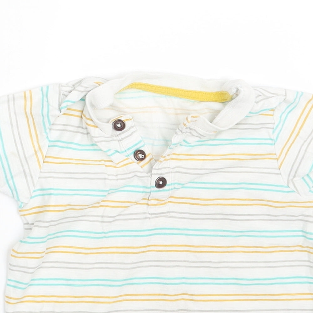 Matalan Boys White Striped  Basic T-Shirt Size 24 Months