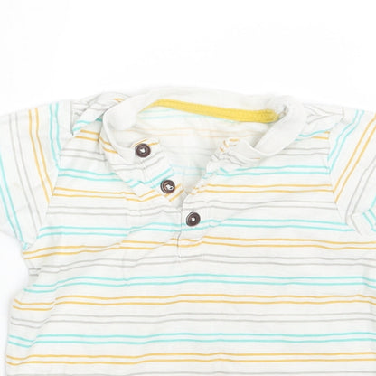 Matalan Boys White Striped  Basic T-Shirt Size 24 Months