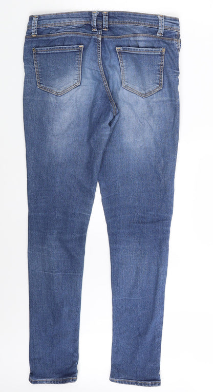Denim Co. Womens Blue  Denim Skinny Jeans Size 8 L30 in