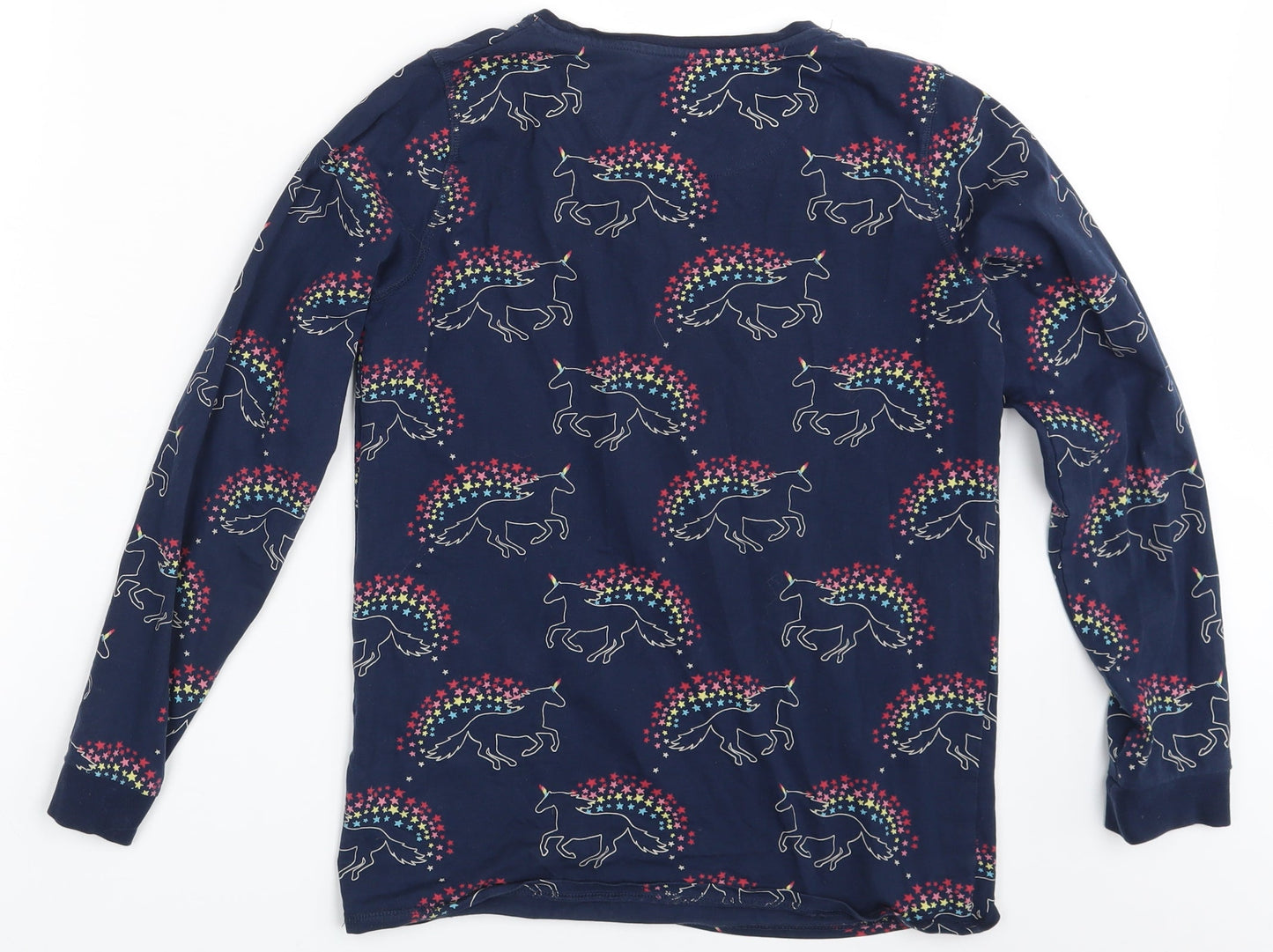 M&S Girls Blue Animal Print  Top Pyjama Top Size 12-13 Years  - Unicorn