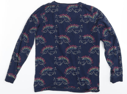 M&S Girls Blue Animal Print  Top Pyjama Top Size 12-13 Years  - Unicorn