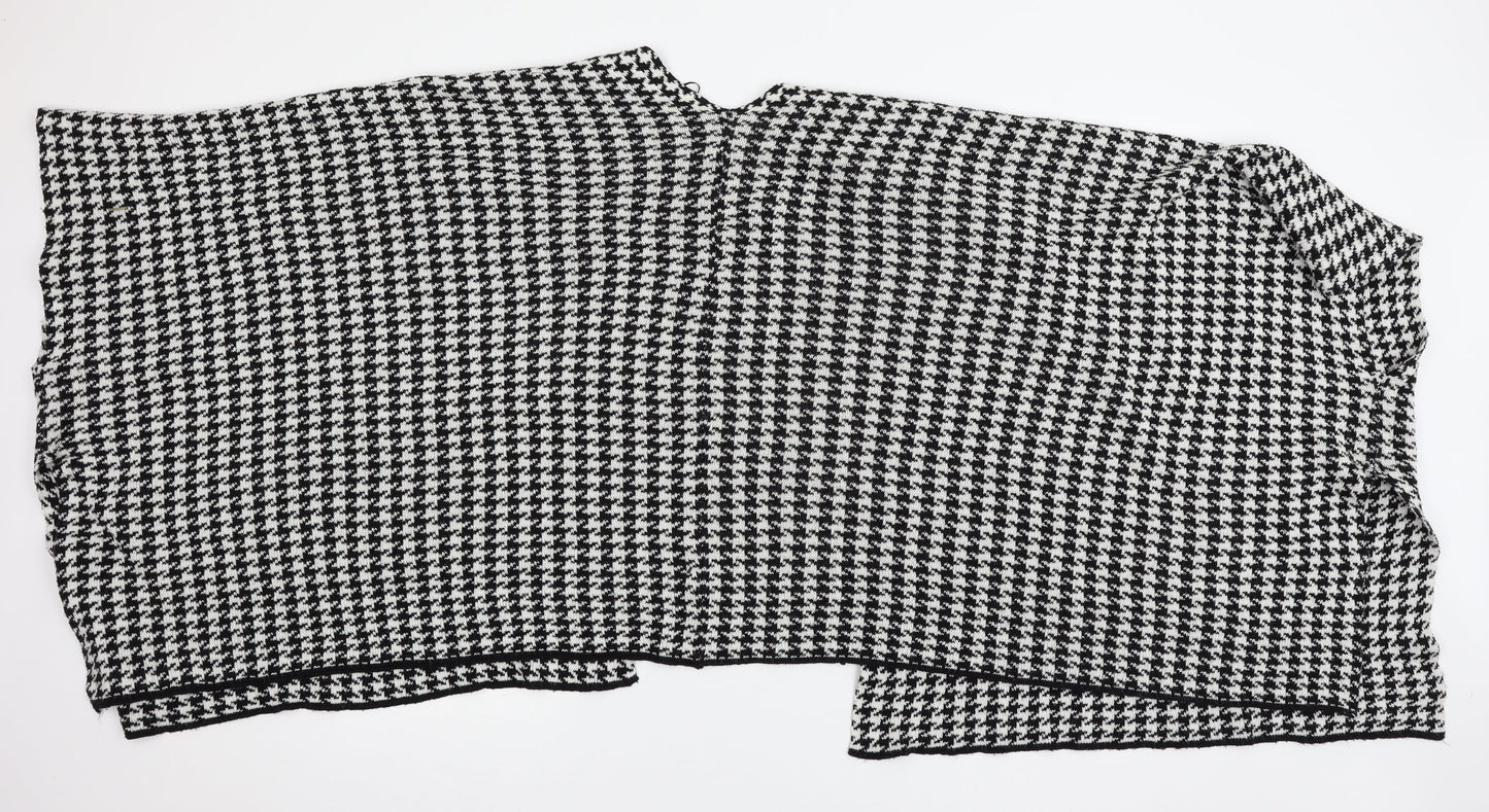 Intuition Womens Black Houndstooth Knit Cardigan Jumper Size S