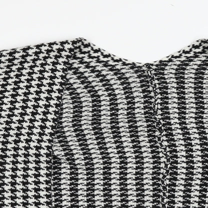 Intuition Womens Black Houndstooth Knit Cardigan Jumper Size S