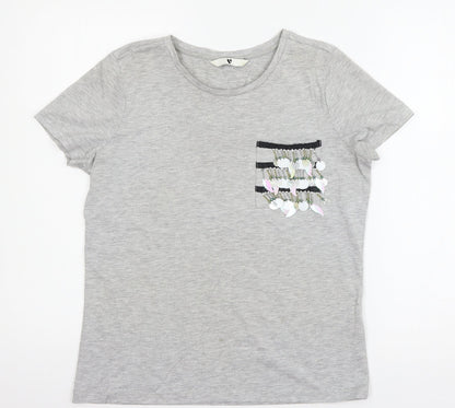 Womens UK Size 10 Very Grey Basic T-Shirt
