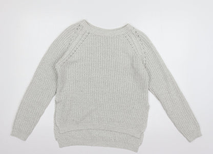 Womens UK Size S Papaya Grey Pullover Jumper
