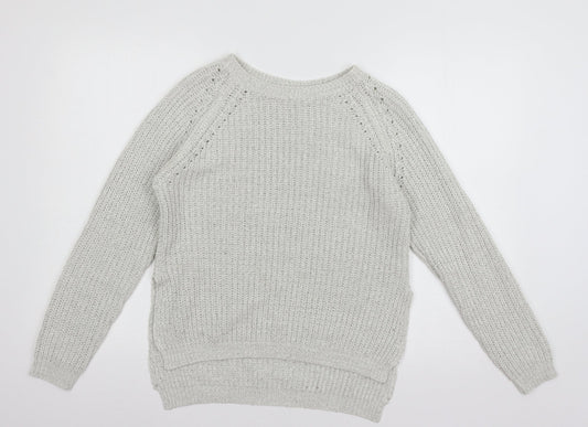 Womens UK Size S Papaya Grey Pullover Jumper