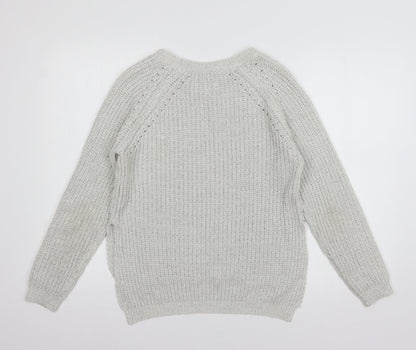 Womens UK Size S Papaya Grey Pullover Jumper