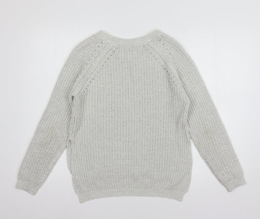 Womens UK Size S Papaya Grey Pullover Jumper