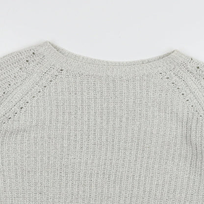Womens UK Size S Papaya Grey Pullover Jumper
