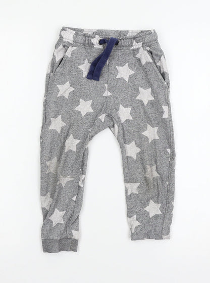 Marks and Spencer Girls Grey Geometric Jersey Capri Pyjama Pants Size 3-4 Years  - Stars