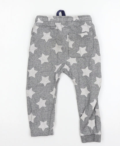 Marks and Spencer Girls Grey Geometric Jersey Capri Pyjama Pants Size 3-4 Years  - Stars