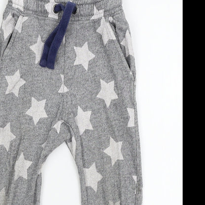 Marks and Spencer Girls Grey Geometric Jersey Capri Pyjama Pants Size 3-4 Years  - Stars