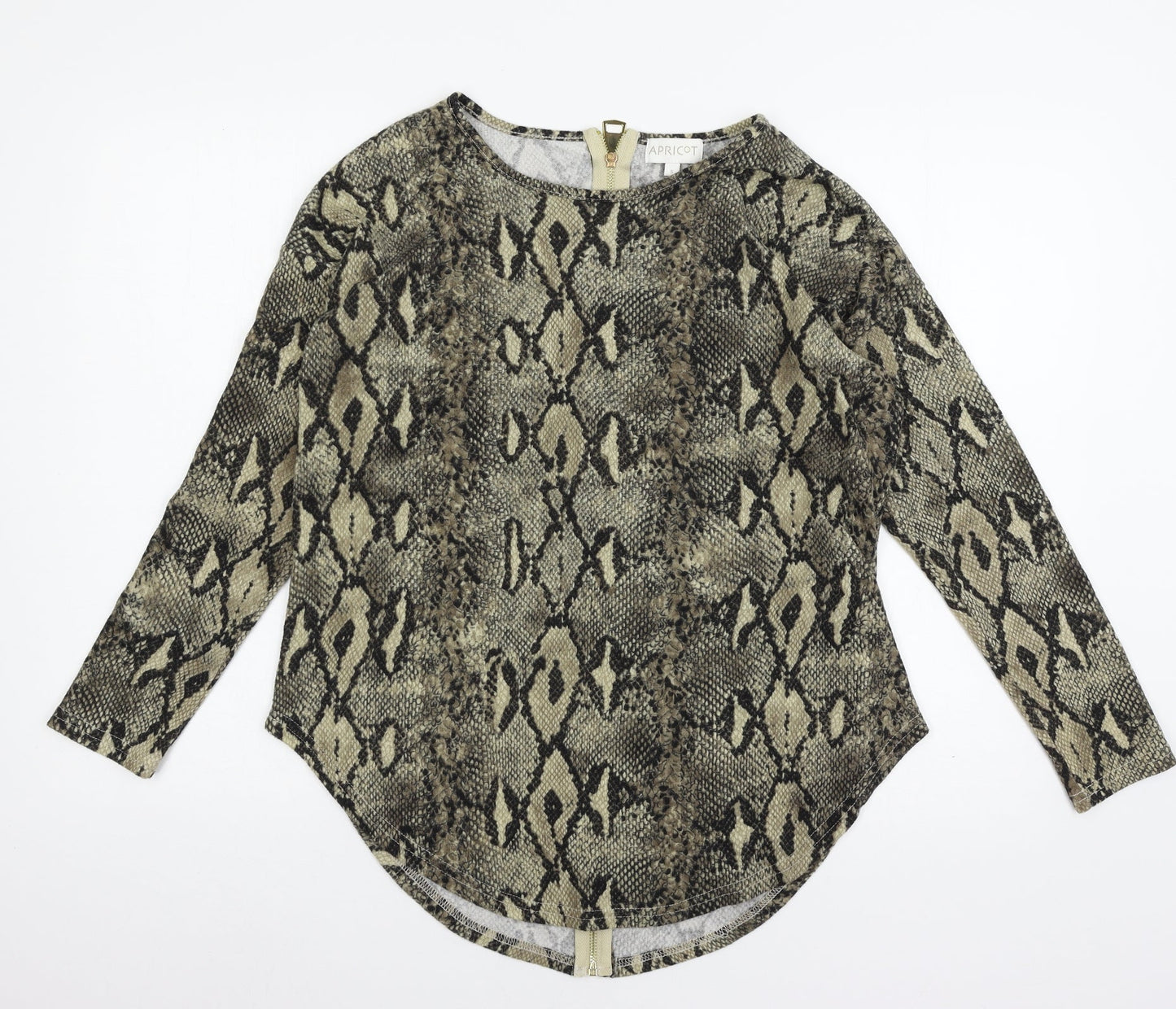 Apricot Womens Brown Animal Print Knit Pullover Jumper Size S