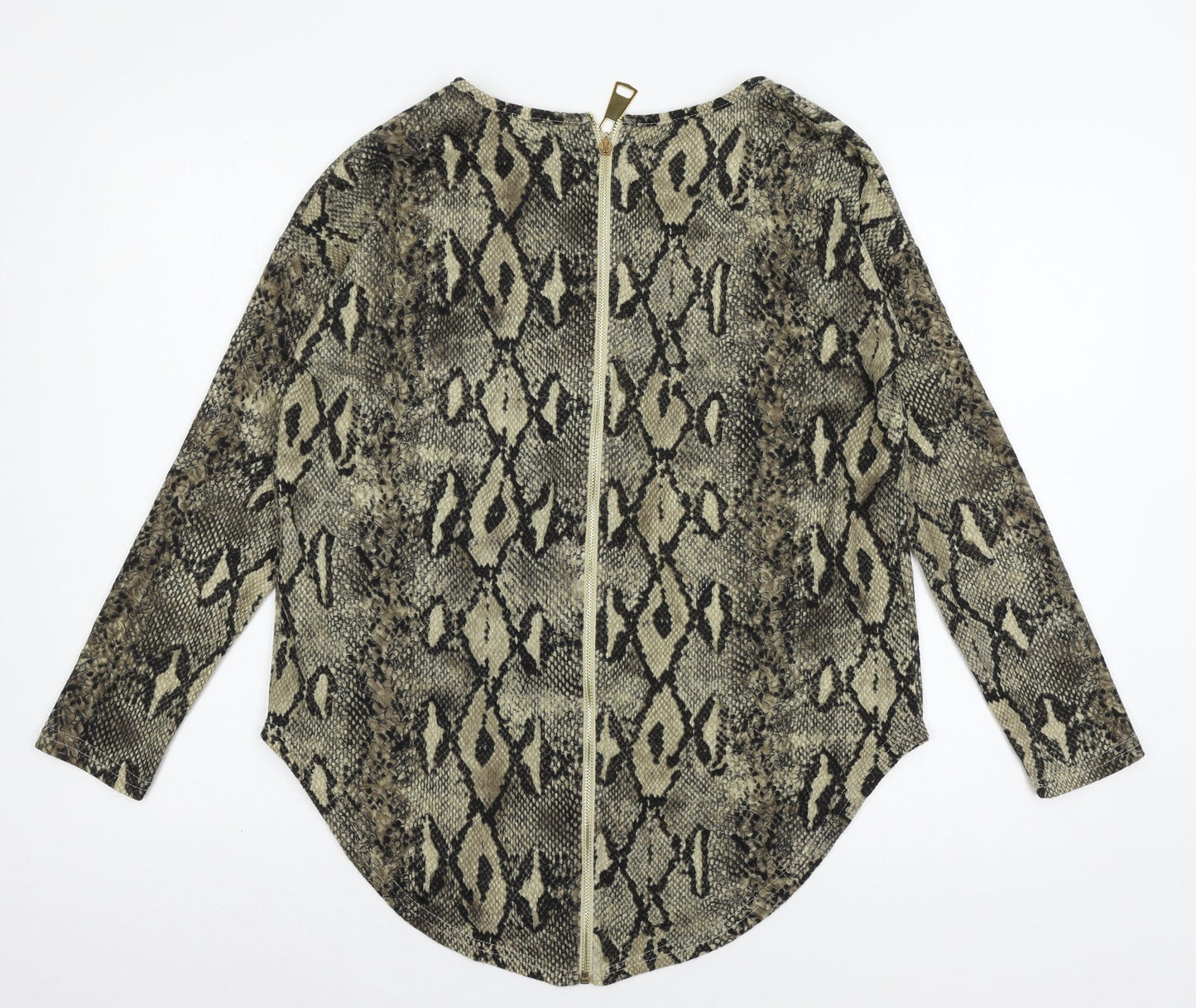 Apricot Womens Brown Animal Print Knit Pullover Jumper Size S