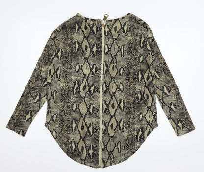 Apricot Womens Brown Animal Print Knit Pullover Jumper Size S