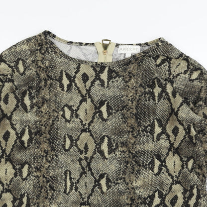 Apricot Womens Brown Animal Print Knit Pullover Jumper Size S