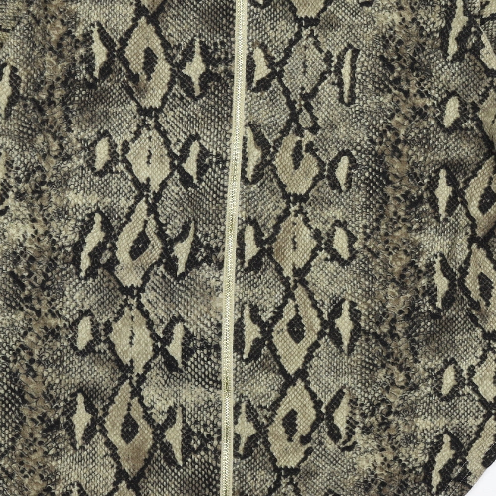 Apricot Womens Brown Animal Print Knit Pullover Jumper Size S