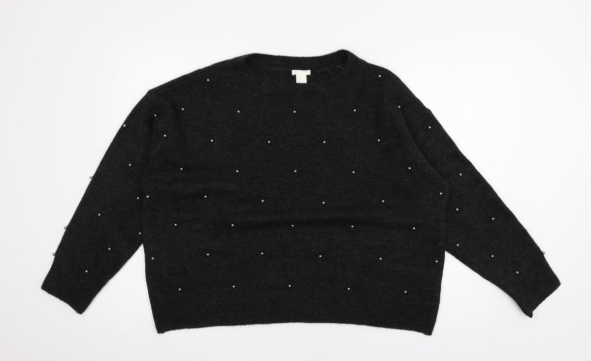 Womens UK Size L H&M Grey Pullover Jumper