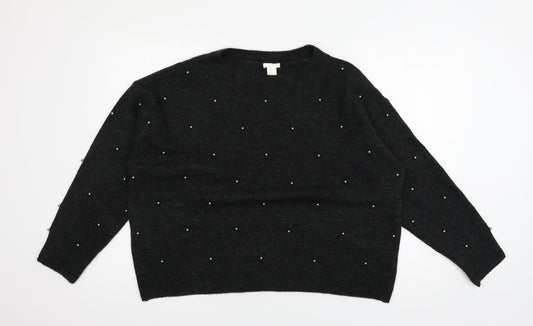 Womens UK Size L H&M Grey Pullover Jumper