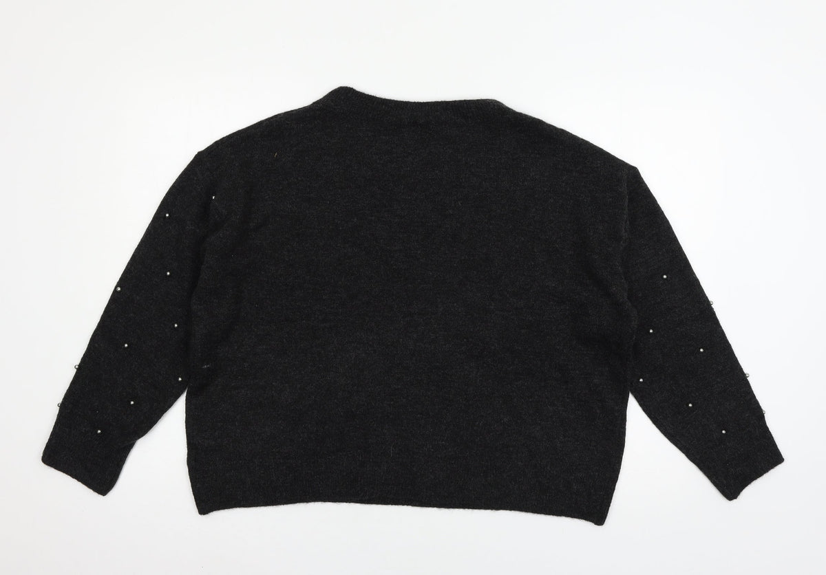 Womens UK Size L H&M Grey Pullover Jumper